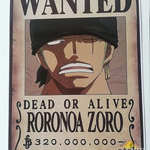 Poster One Piece Mediano Wanted de Roronoa Zoro