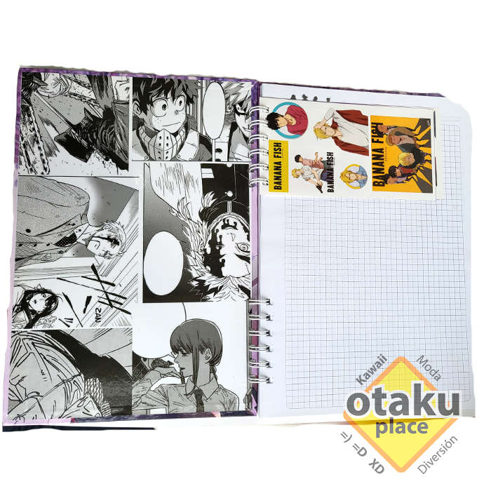 Cuaderno Universitario a cuadros de Anime