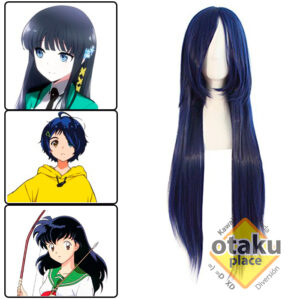 Peluca Kanekalon Color Negro Azul claro para Cosplay Quito Ecuador Otakuplace