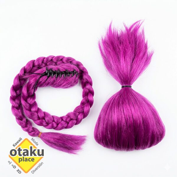 K-Pop: Demon Hunters Rumi-pelucas de Cosplay, pelo sintético morado K-Pop: Demon Hunters Rumi-pelucas de Cosplay, pelo sintético morado